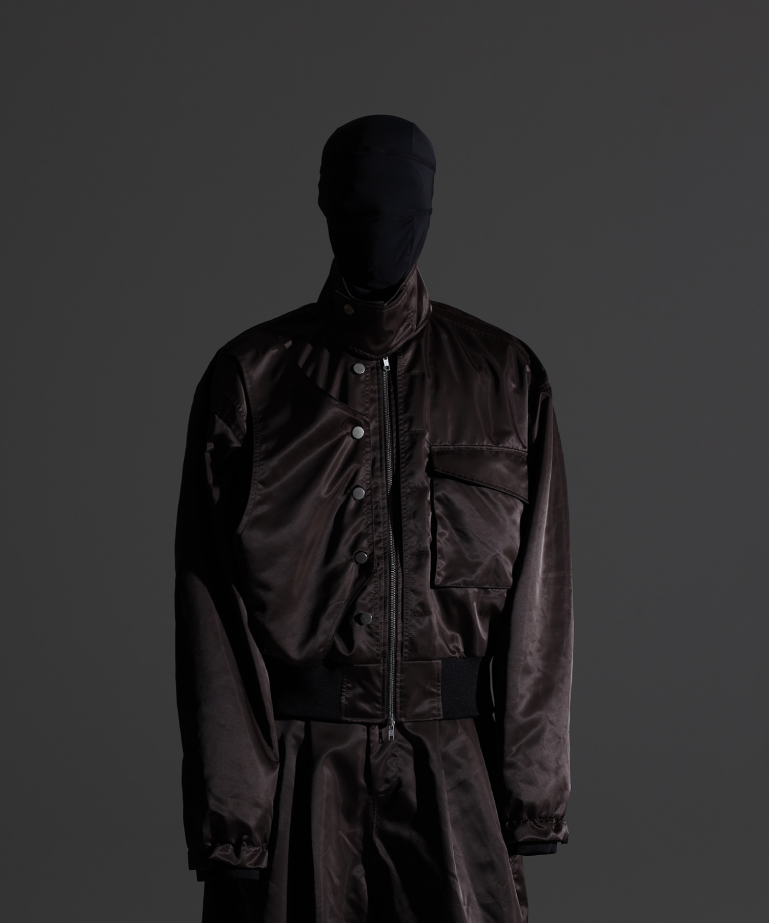 DP-079 ( satin nylon layard jacket brown )