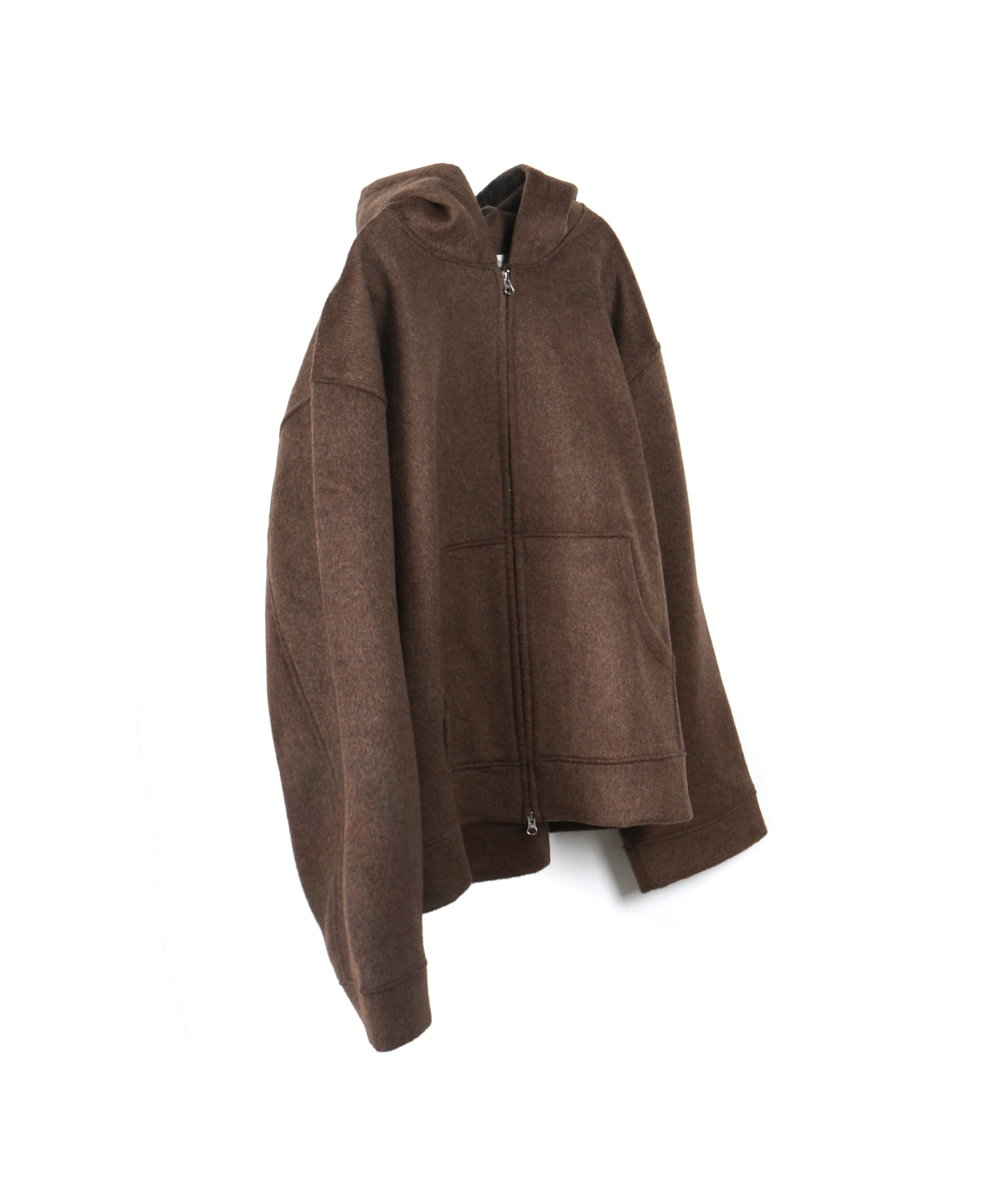 DP-108 ( wool hood zip-up brown )