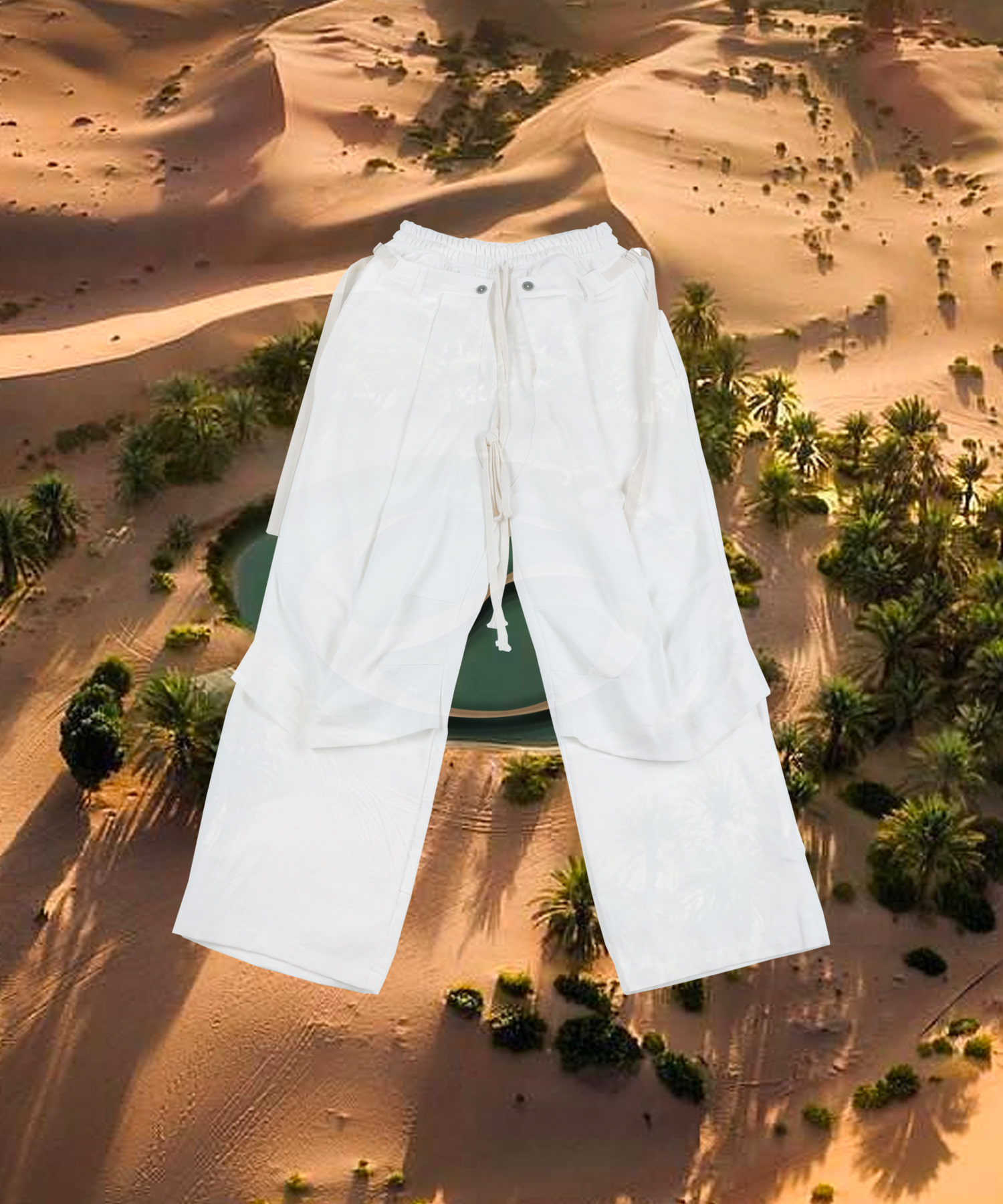 combine layerd pants (white)